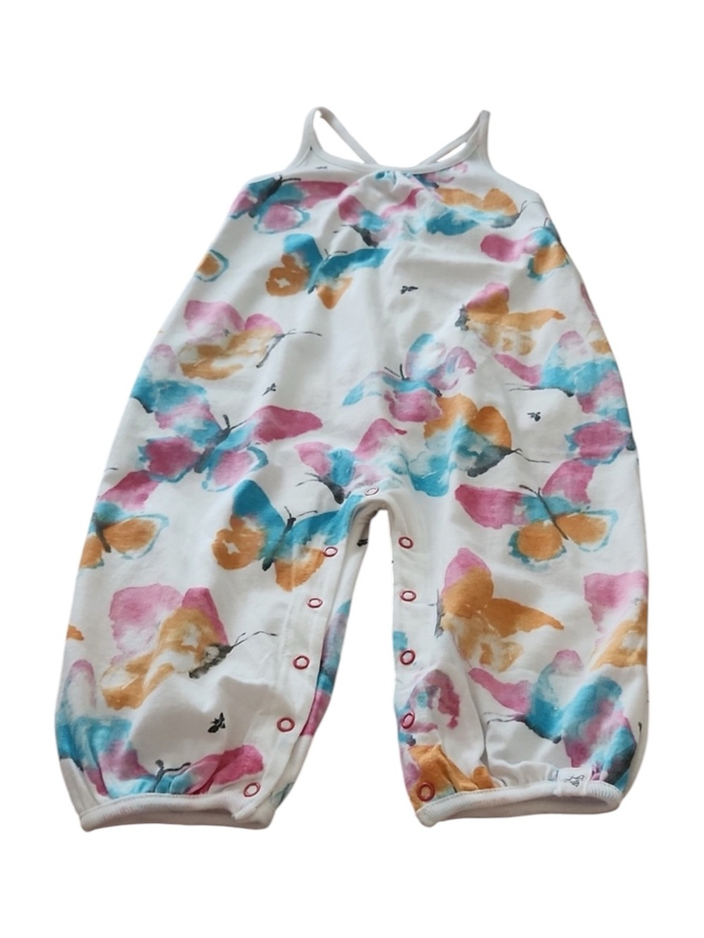 Burt's Bees Baby Colorful Butterfly Organic Cotton One Piece | 18-24 | Pre-loved